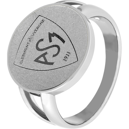 Bague ASM - acier argenté - Blason ASM - argenté mat – Bijoux Officiels ASM Clermont