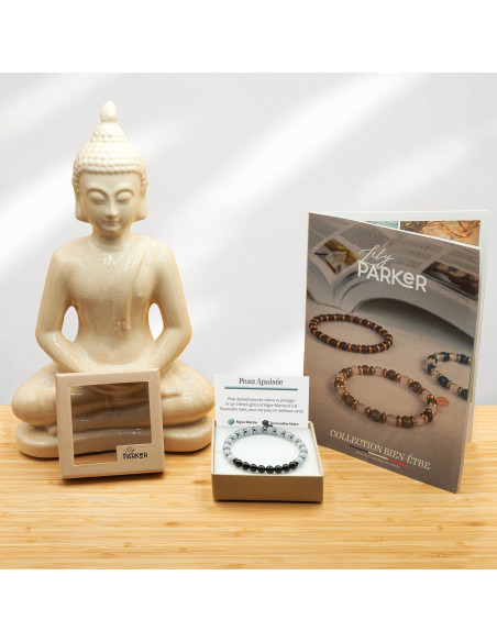 Bracelet "Peau Apaisée" - Aigue Marine & Tourmaline noire - Lily Parker