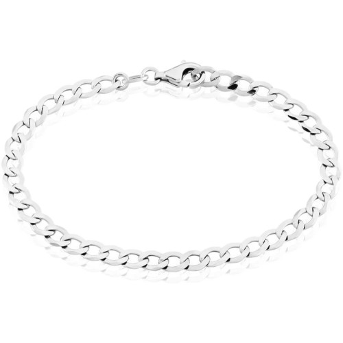 Bracelet en acier - couleur argent - maille gourmette - largeur 6mm - longeur 20cm - Carla Valenti