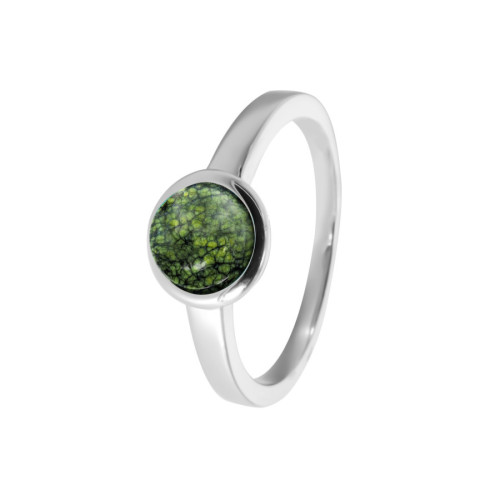 Bague argent rhodié - 2,5g -  serpentine - cabochon - 6mm - T50 à 64
