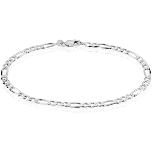 Bracelet en acier - couleur argent - maille figaro - largeur 5mm - longeur 20cm - Carla Valenti