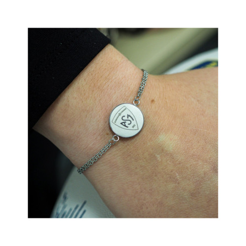 Bracelet ASM - acier argent - Logo blason ASM - argenté mat – Bijoux Officiels ASM Clermont