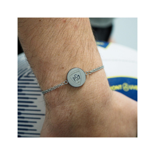Bracelet ASM - acier argent - Logo blason ASM - argenté mat – Bijoux Officiels ASM Clermont 2