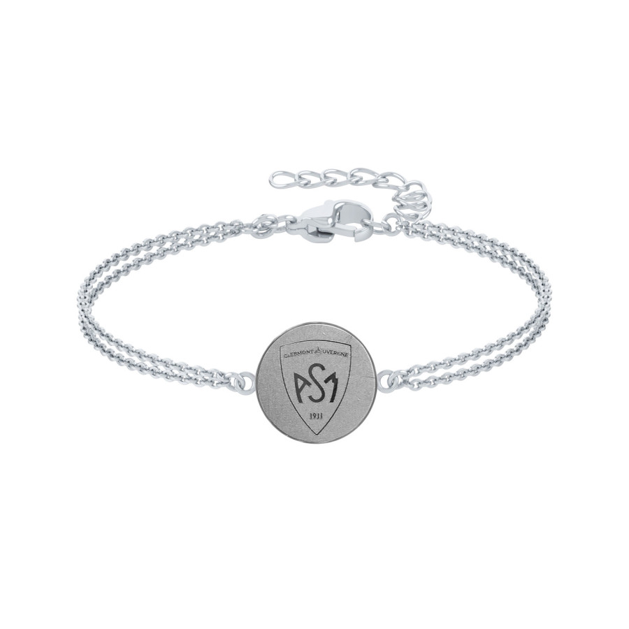 Bracelet ASM - acier argent - Logo blason ASM - argenté mat – Bijoux Officiels ASM Clermont