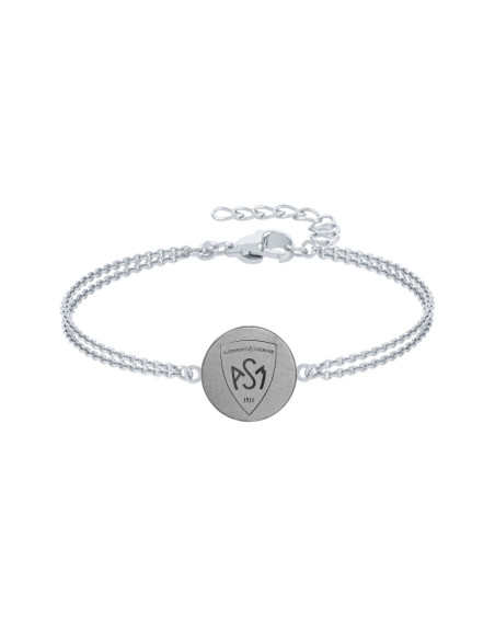 Bracelet ASM - acier argent - Logo blason ASM - argenté mat – Bijoux Officiels ASM Clermont