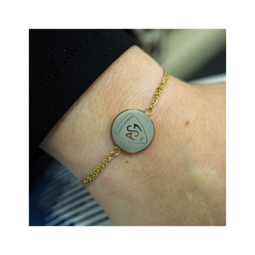 Bracelet ASM - acier doré - Logo blason ASM - doré mat – Bijoux Officiels ASM Clermont