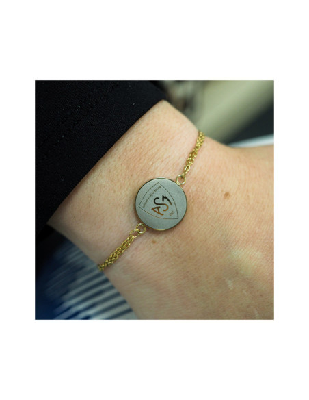 Bracelet ASM - acier doré - Logo blason ASM - doré mat – Bijoux Officiels ASM Clermont
