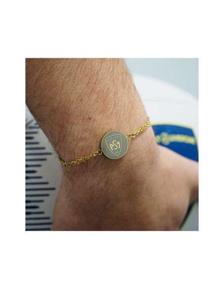 Bracelet ASM - acier doré - Logo blason ASM - doré mat – Bijoux Officiels ASM Clermont