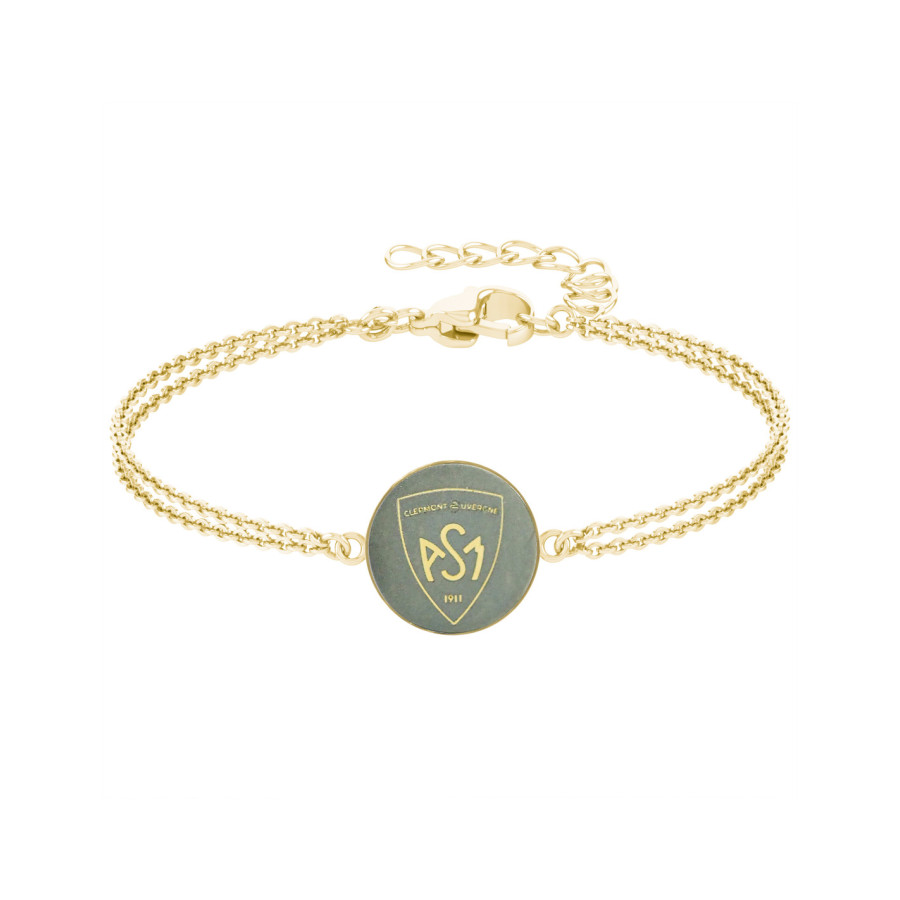 Bracelet ASM - acier doré - Logo blason ASM - doré mat – Bijoux Officiels ASM Clermont