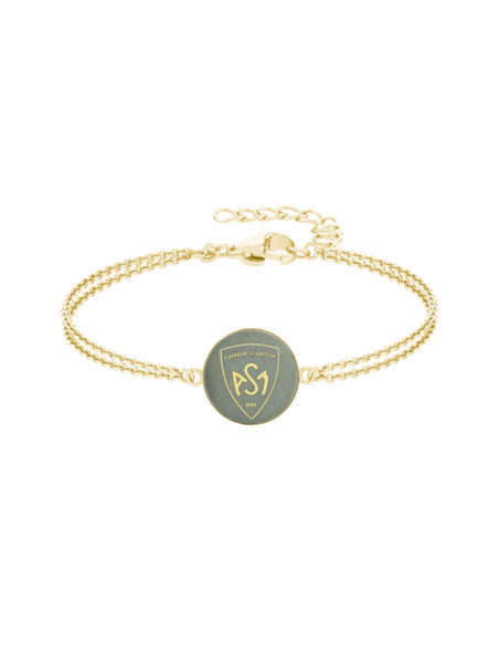 Bracelet ASM - acier doré - Logo blason ASM - doré mat – Bijoux Officiels ASM Clermont