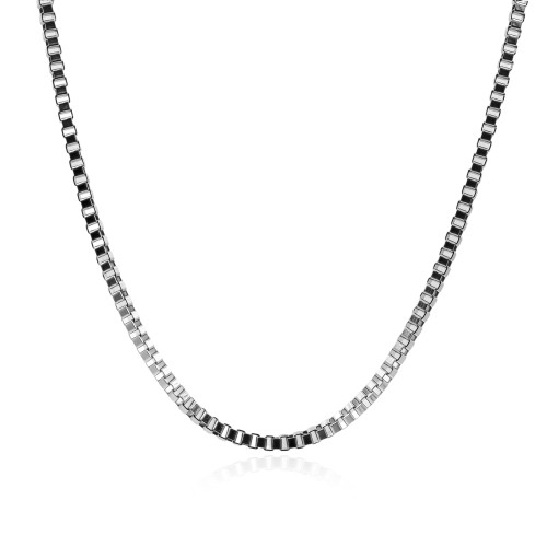 Collier en acier - couleur argent - largeur 4mm -  maille corde - longeur 55cm - Carla Valenti