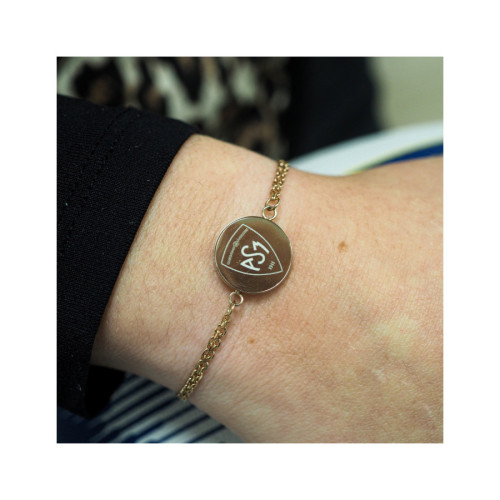 Bracelet ASM - acier rosé - Logo blason ASM - rosé brillant – Bijoux Officiels ASM Clermont