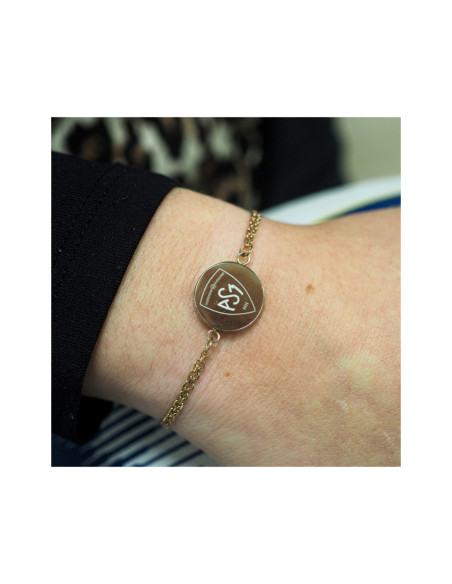 Bracelet ASM - acier rosé - Logo blason ASM - rosé brillant – Bijoux Officiels ASM Clermont