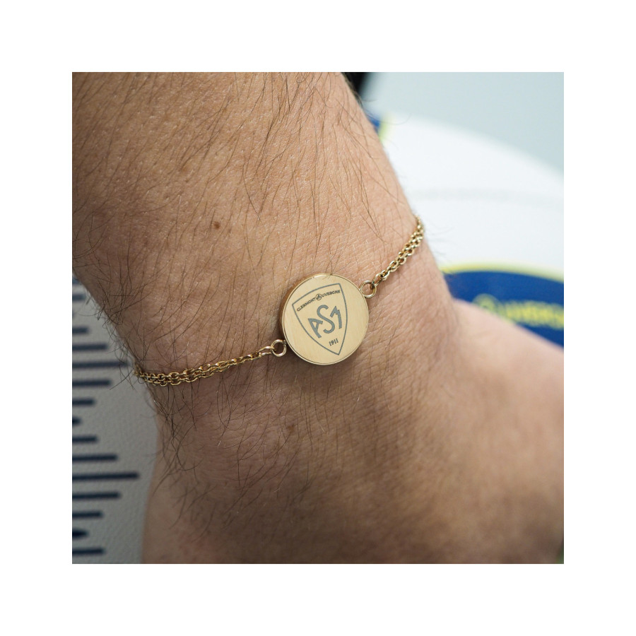 Bracelet ASM - acier rosé - Logo blason ASM - rosé brillant – Bijoux Officiels ASM Clermont