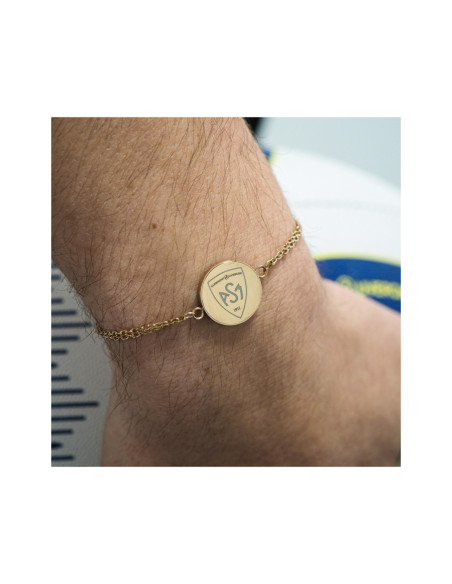 Bracelet ASM - acier rosé - Logo blason ASM - rosé brillant – Bijoux Officiels ASM Clermont