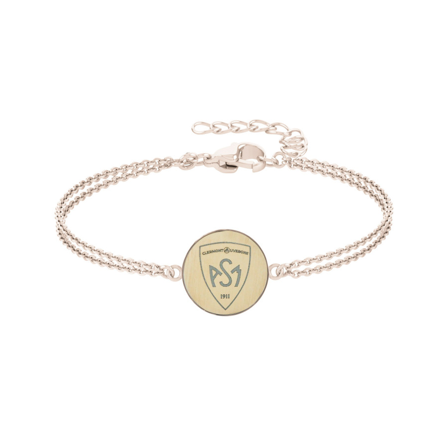 Bracelet ASM - acier rosé - Logo blason ASM - rosé brillant – Bijoux Officiels ASM Clermont