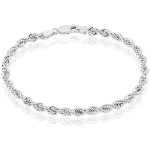 Bracelet en acier - couleur argent - largeur 5mm -  maille corde - longeur 20cm - Carla Valenti