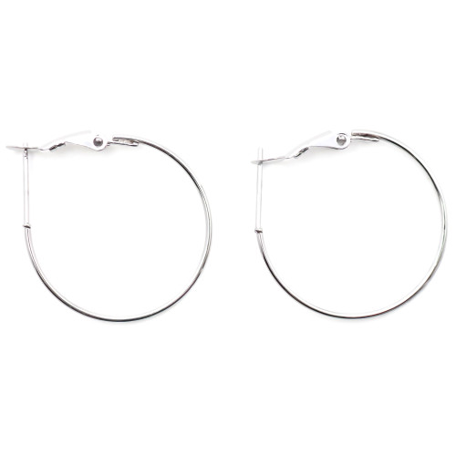 Créoles en acier - couleur argent - tube rond 27x1x1mm - diamètre : 25mm - Carla Valenti