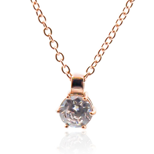 Collier en acier - rosé - maille forçat - pendentif 13x9x6mm - 38+7cm - Carla Valenti