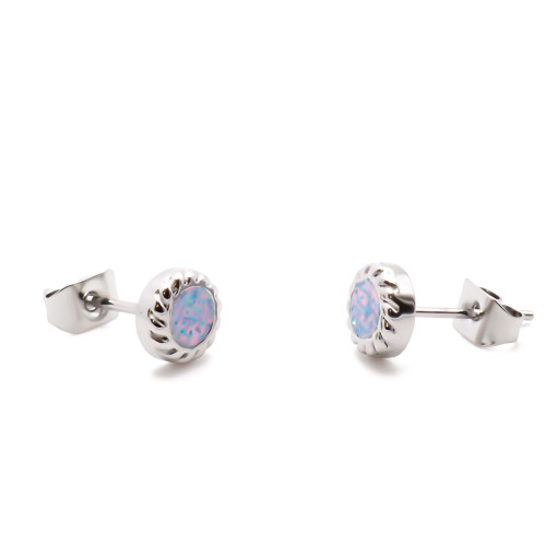 Boucles d'oreille en acier - couleur argent - dimension 6x6x2mm - Carla Valenti
