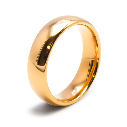 Alliance / Bague tungstène - PVD doré - intérieur confort - finition bombée & brillante - largeur 8mm - Carla Valenti