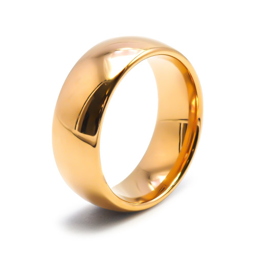 Alliance / Bague tungstène - PVD doré - intérieur confort - finition bombée & brillante - largeur 4mm - Carla Valenti