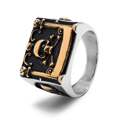 Chevalière en acier pour homme 2 tons - Carla Valenti