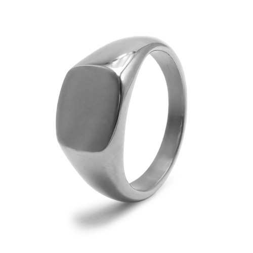 Chevalière en acier - carré - Carla Valenti