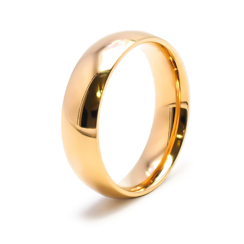 Anneau en acier PVD doré 6mm - Carla Valenti