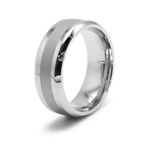 Bague en acier - finition diamantée - 8mm - Carla Valenti