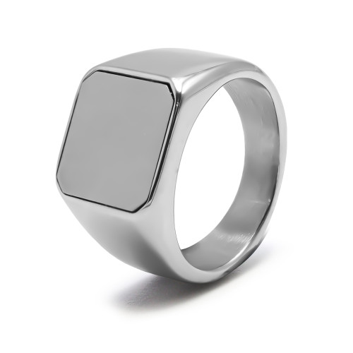 Chevalière en acier carré 14x14mm - Carla Valenti