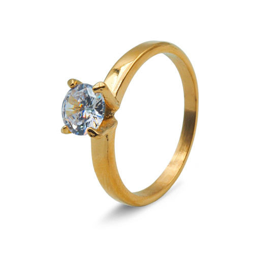 Bague en acier - zircon - Carla Valenti