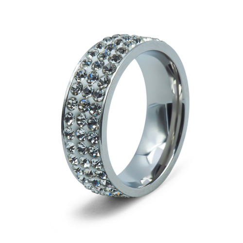 Bague en acier - strass - Carla Valenti