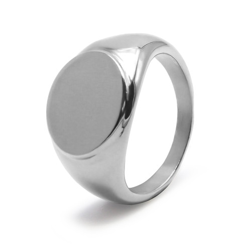 Chevalière en acier ovale - Carla Valenti