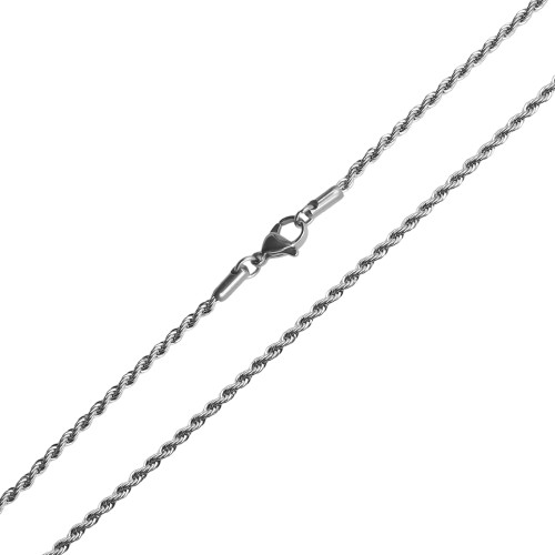 Chaine acier maille corde - longueur 55cm - Carla Valenti