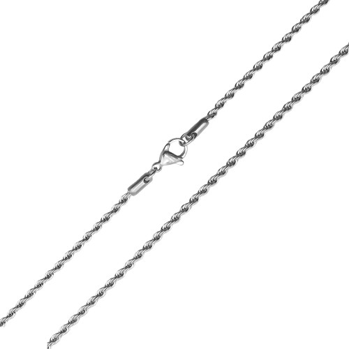 Chaine acier maille corde - longueur 60cm - Carla Valenti