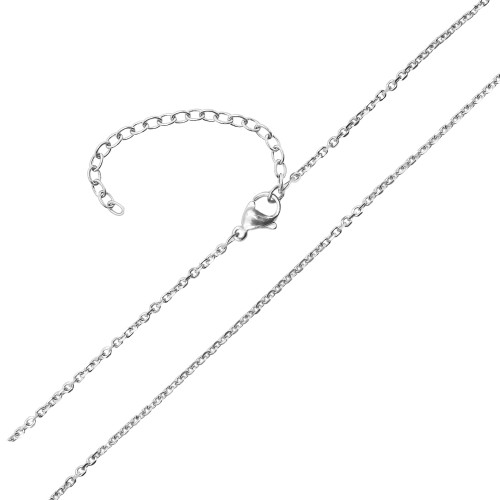 Chaine acier maille forçat - largeur 1.8mm - 40+10cm - Carla Valenti