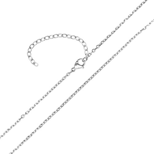 Chaine acier maille forçat - largeur 2.2mm - 40+10cm - Carla Valenti