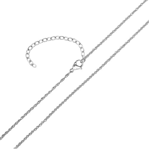 Chaine acier maille forçat double - épaisseur 1mm - 40+10cm - Carla Valenti