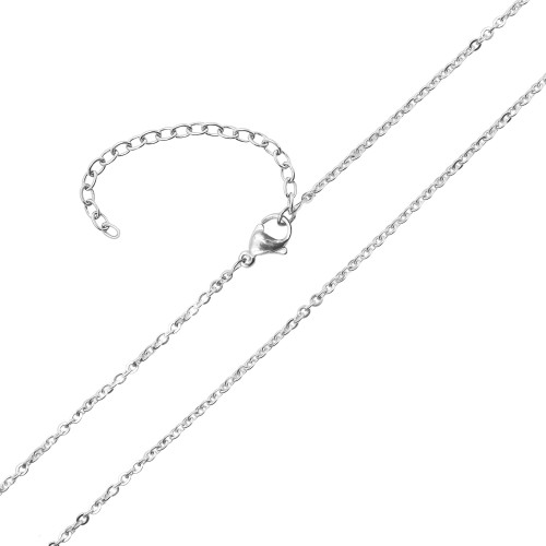 Chaine acier maille forçat - épaisseur 1mm - 40+10cm - Carla Valenti