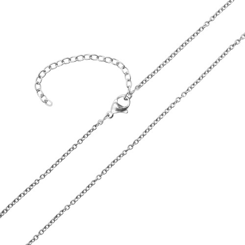 Chaine acier maille forçat - épaisseur 1mm - 40+10cm - Carla Valenti