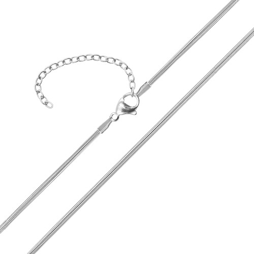 Chaine acier maille miroir - largeur 4mm - 40+10cm - Carla Valenti