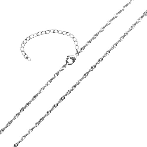 Chaine acier torsadée - 40+10cm - Carla Valenti