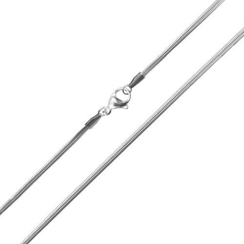 Chaine acier maille plate - largeur 3mm - 40+10cm - Carla Valenti