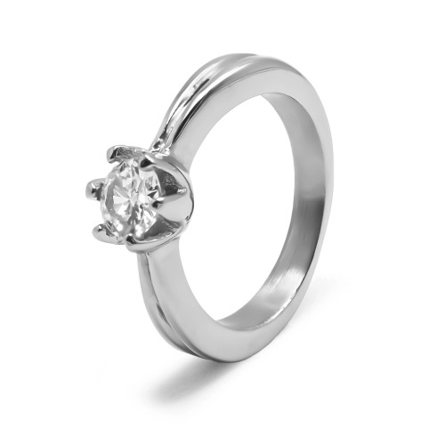 Bague en acier - zircon - Carla Valenti