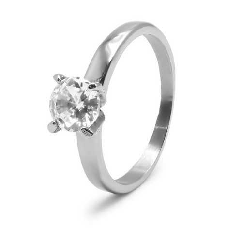 Bague en acier - zircon - Carla Valenti