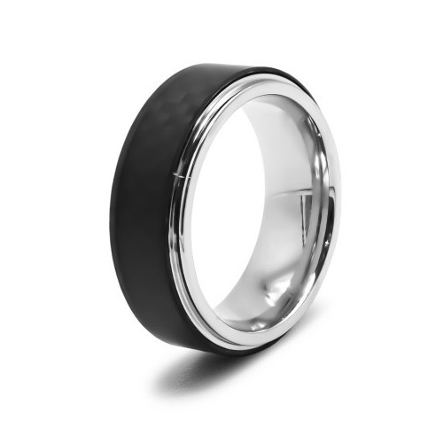 Bague en acier - fibre de carbone - Carla Valenti