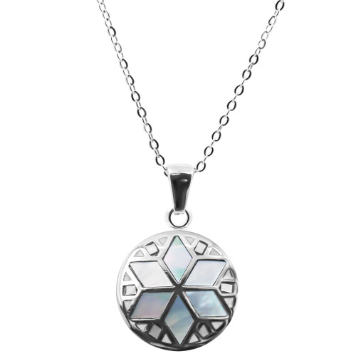 Collier en acier émail et nacre - 40+5cm - Carla Valenti