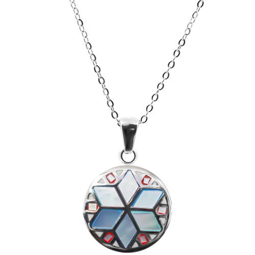 Collier en acier émail et nacre - 40+5cm - Carla Valenti