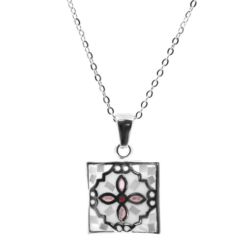 Collier en acier émail et nacre - 40+5cm - Carla Valenti